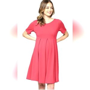 Hello Miz Maternity Dress, Large, Coral